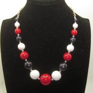 Red White Blue Beaded Necklace